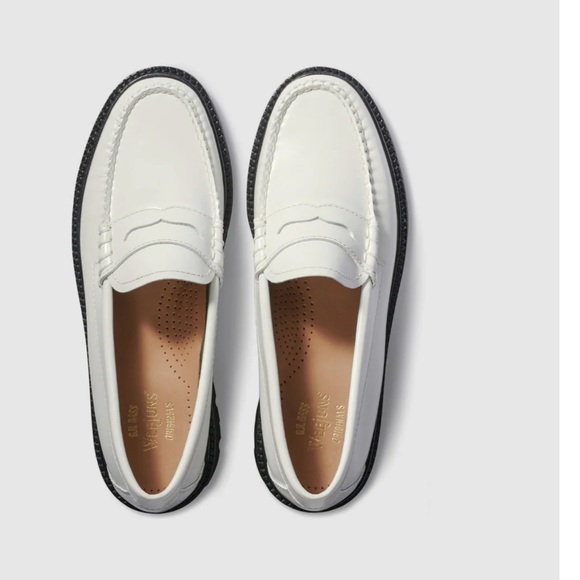 G.H. BASS WOMENS WHITNEY LUG WEEJUNS LOAFER  Elegant White Loafers for Women - Picture 3 of 5